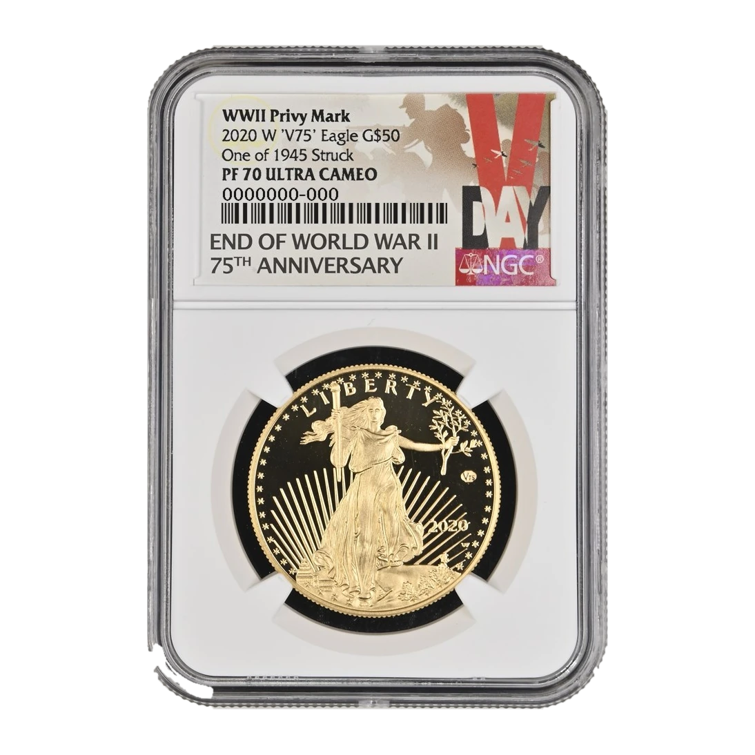 2020 American Eagle One Ounce Gold Proof Coin (V75 Privy Mark) — Proof 70 — representative image
