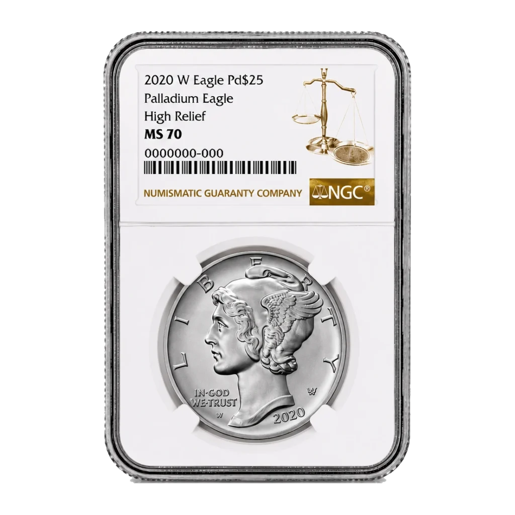 2020 American Eagle One Ounce Palladium Uncirculated Coin — Mint State 70 — representative image