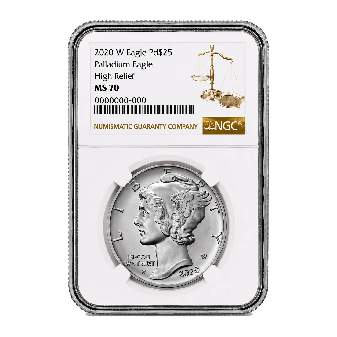 2020 American Eagle One Ounce Palladium Uncirculated Coin — Mint State 70 — representative image