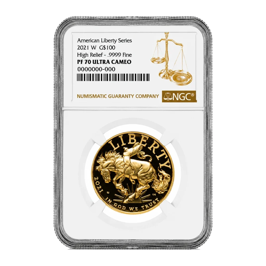 2021 American Liberty High Relief One Ounce Gold Proof Coin — Proof 70 — representative image