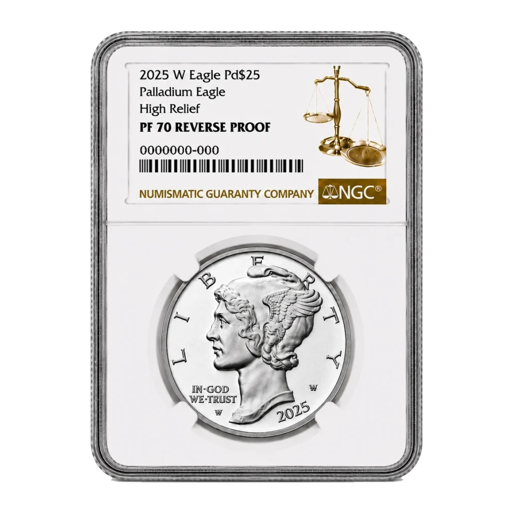 2025 American Eagle One Ounce Palladium Reverse Proof Coin — Proof 70 — representative image